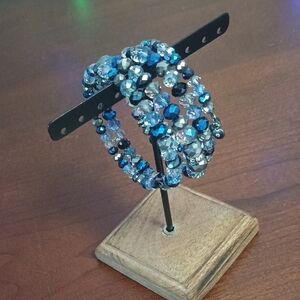 Blue and Silver Beaded Bracelet